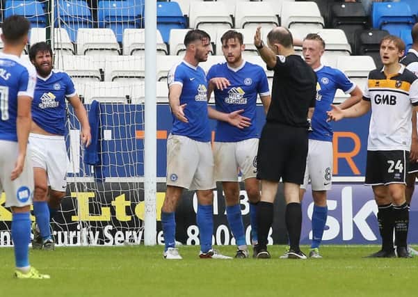 Andrew Hughes of Peterborough United is sent off by the match referee - Mandatory by-line: Peterborough United Football Club Ltd / PaperPix- 2016 - 16/17 - FOOTBALL - ABAX Stadium - Peterborough, Cambs - Peterborough United v Port Vale