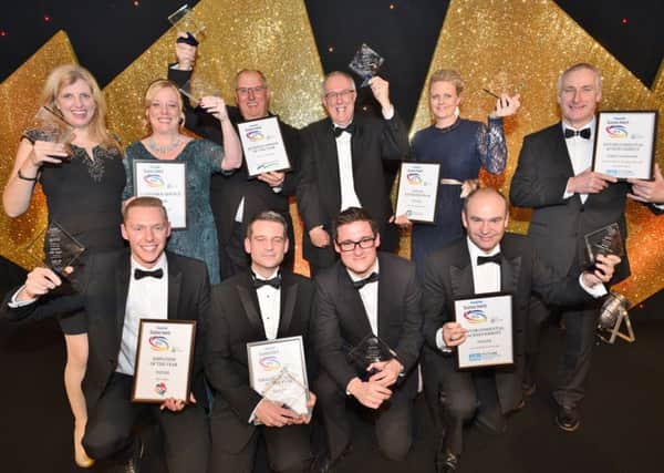Peterborough Telegraph Business Awards 2015  winners group.  EMN-151121-013142009