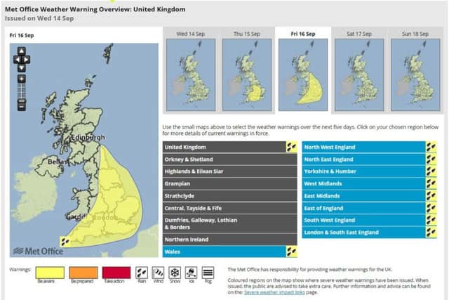 Met Office issue weather warning