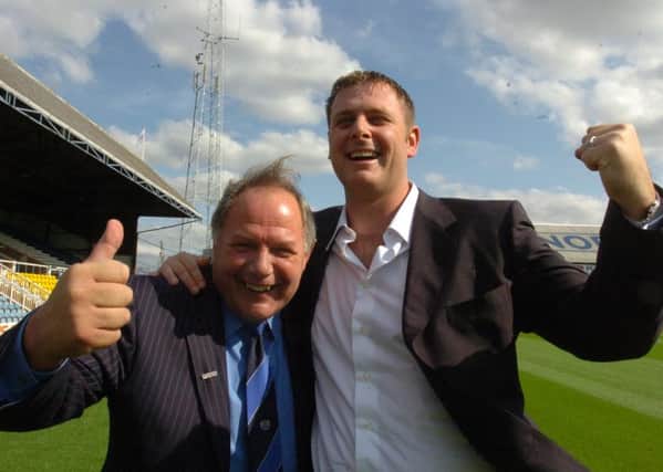 Darragh MacAnthony with Barry Fry after the former's purchase of Posh in 2006.