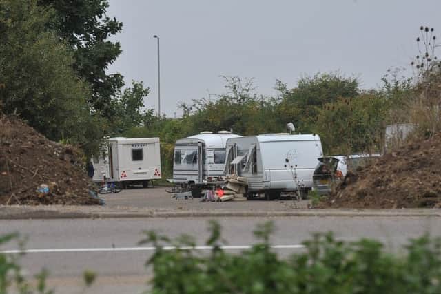 Emergency travellers site at the bottom of Clay Lane, Dogsthorpe
