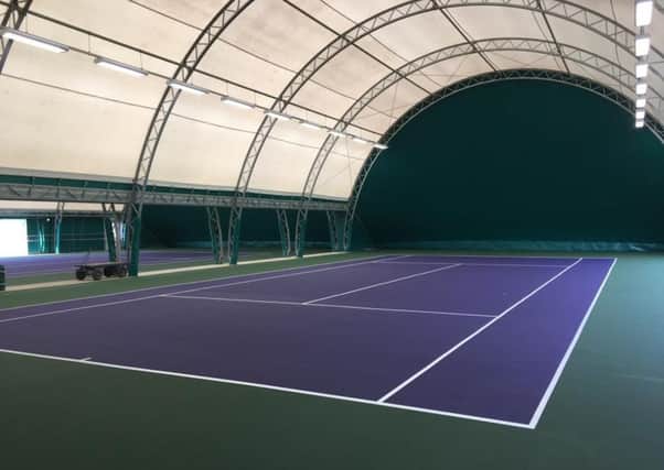 The new indoor tennis facility at Bretton Gate.