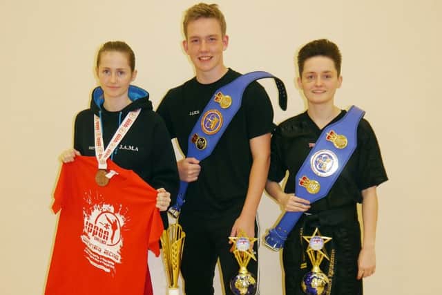 Pictured are, from the left, Bethany Jones, Jake Peppercorn and Lianne Jones.
