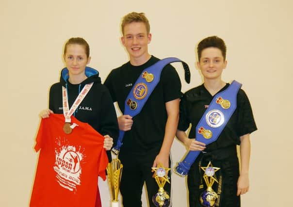 Pictured are, from the left, Bethany Jones, Jake Peppercorn and Lianne Jones.