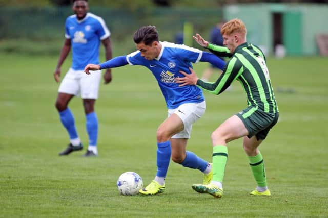 Callum Chettle in action for Posh Under 23s against Wimbledon. Photo: Joe Dent/theposh.com.