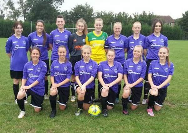 The Riverside team that beat Woodford 9-0. From the left are, back, Kayleigh Pilbeam, Amy Magnus, Diana Olahova, Courtney Pilbeam, Sophie Powell, Stacey Schreiber, Holly Morgan, Lianna Bell, front, Clare Knibbs, Amie Ford, Sophie Harris, Hannah Stubbs, Gemma Fitzjohn, Annie Posnett.