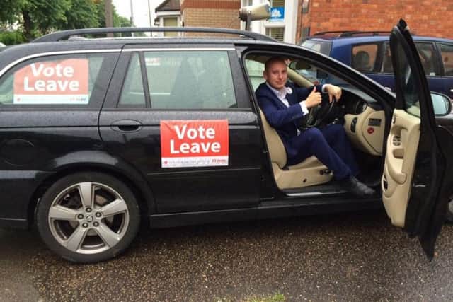 Jay Beecher during the EU referendum