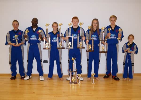 Peterborough BCKA fighters who did well at the Peterborough Series. From the left are Kim Smith, Amjad Mustafa, Kelsey Lock, Zac Culpin, Abi Daulton, Matthew Lazenby and Hannah Cameron.