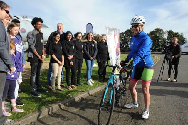 Countess of Wessex  charity cycle ride  visits RAF Wittering EMN-160925-182304009