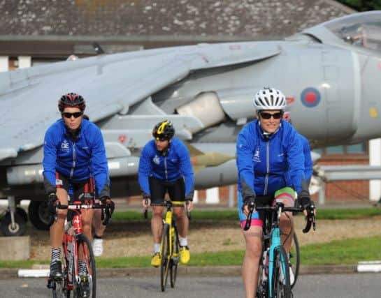 Countess of Wessex  charity cycle ride  visits RAF Wittering EMN-160925-182554009