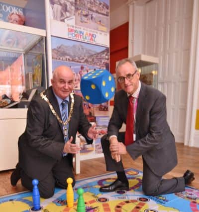 Thomas Cook exhibition at Pboro Mureum. Deputy Mayor Keith Sharp with Kevin Tighe head of Vivacity EMN-160922-232708009
