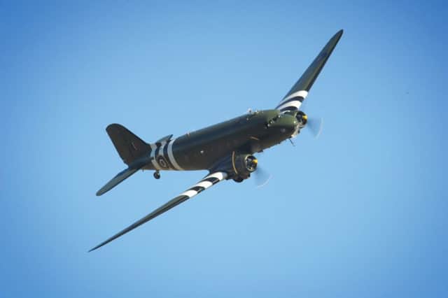 The C47 Dakota from the Battle of Britain Memorial Flight flies over the Holme 1940s Weekend ENGEMN00120120610172812
