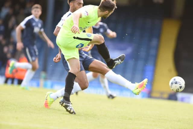 Gwion Edwards in action for Posh against Southend. Photo: David Lowndes.