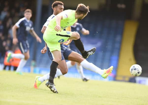 Gwion Edwards in action for Posh against Southend. Photo: David Lowndes.