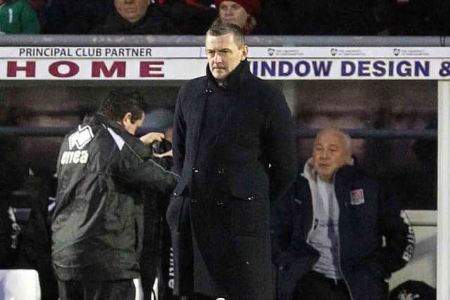 Aidy Boothroyd on the touchline as Northampton lose 4-1 at home to Wycombe.