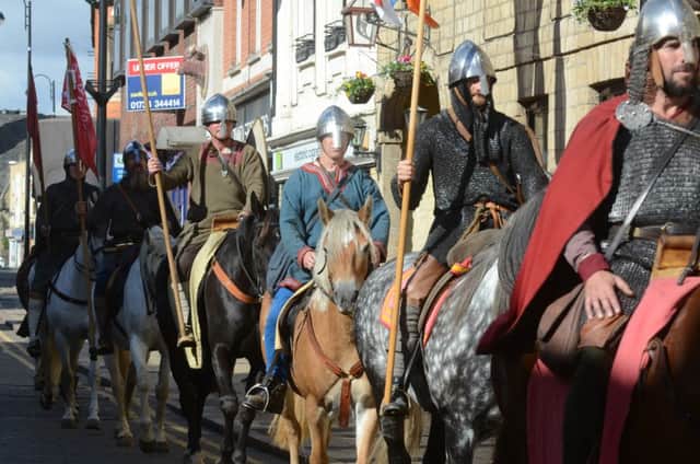 Battle 1066 re-enactors visiting Peterborough - EMN-160210-201919009