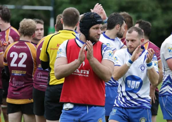 Peterborough Lions celebrate their first win of the season. Photo: Mick Sutterby.