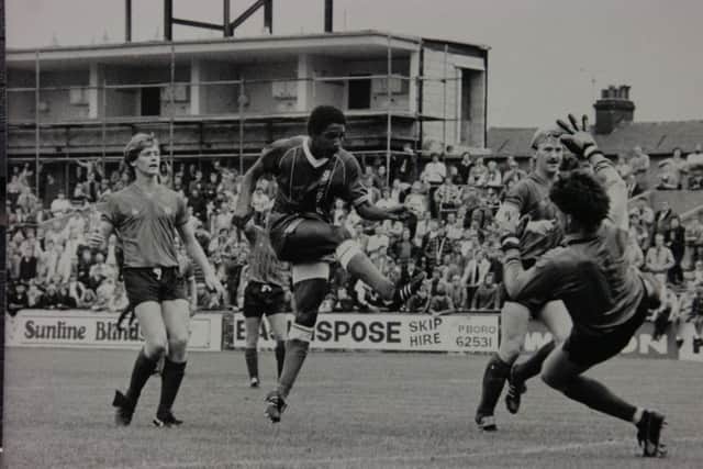 Errington Kelly scored for Posh against Northampton in 1984.