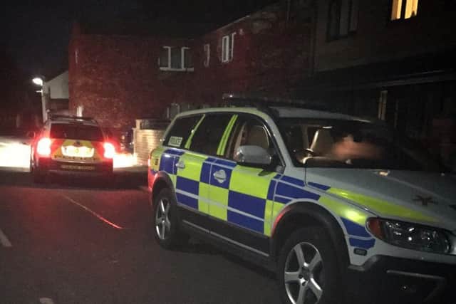 The scene in Station Road, Whittlesey last night
