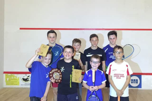 Peterborough Town competitors at the Cambs County Finals, back row, left to right, Ollie Ramsay, Eden Spooner, Ben Pickering and Thomas Ramsay, front row Aiden Filmore, Callum McGurk , Jake Carlin and Christian Griffiths.