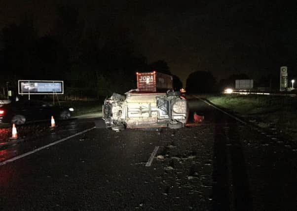 The scene of the crash on the A1 at Wansford