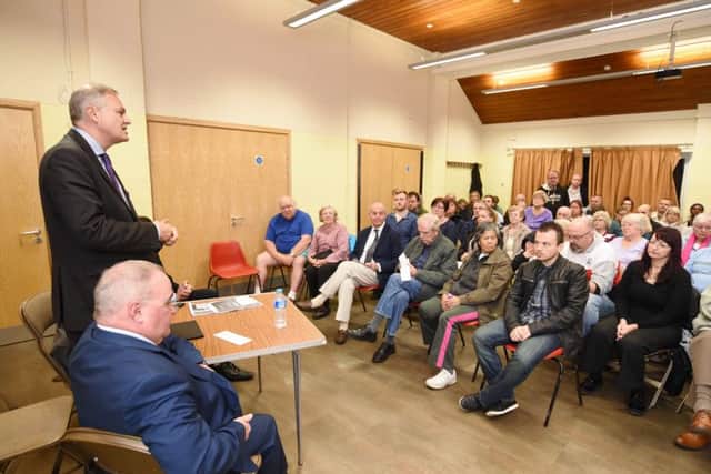 St Michael's Gate public meeting with Stewart Jackson and Wayne Fitzgerald at Parnwell community centre EMN-161016-161242009
