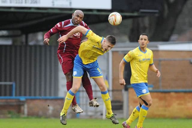 Barry Hayles (dark shirt) in action for Chesham last season.