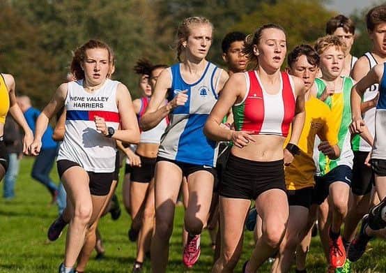 Megan Ellison (left) finished third in the Under 17 race. Picture: Adrian Royle