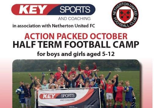 There's a football camp at the Netherton United FC.