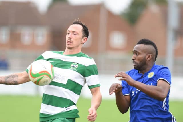 Avelino Vieira (right) scored for Peterborough Sports.