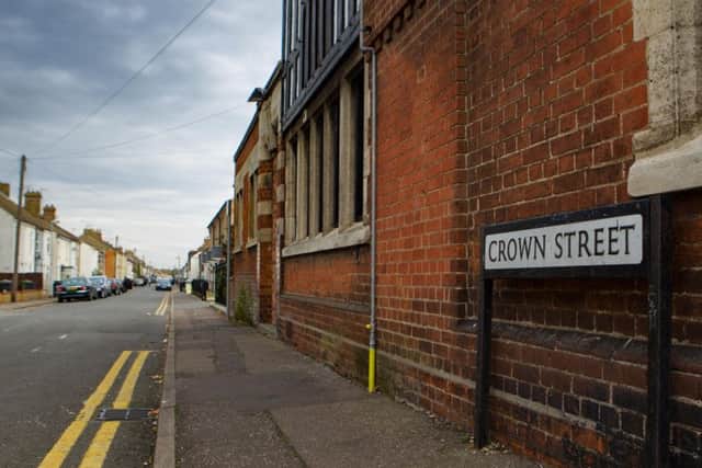 Crown Street, Peterborough, Thes scene of the robbery, Crown Street, Peterborough. Picture by Terry Harris / Peterborough Telegraph. THA