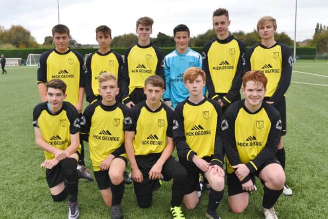 Pictured is the Ramsey Colts Under 16 team before being knocked out of the Hunts Cup by Hampton Under 16s. The match finished 6-2 in Hamptons favour. They are Tyler Mason, Max Wiskin, Charlie Jenkins, Taylor Gilmore, Ryan Burton, Leo Medhurst, Peter Reeve, Joshua France, Ellis Ball, Sam Greenhaugh and Stuart Hurrell.