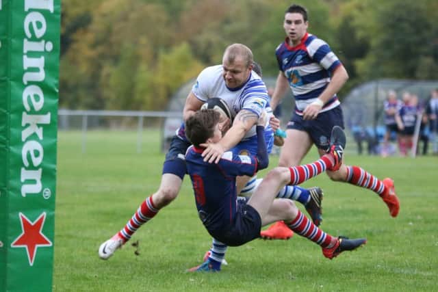Arturius Balcunius scores the winning try for Lions. Picture: Mick Sutterby