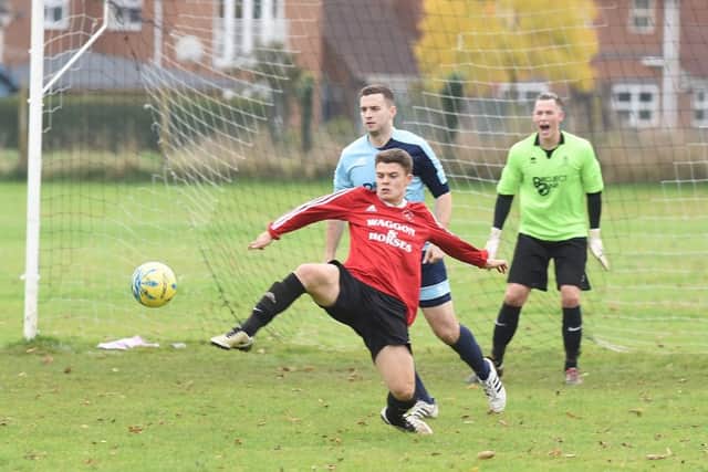 Action from the Peterborough Premier Division match between Langtoft and Ketton. Photo: David Lowndes.