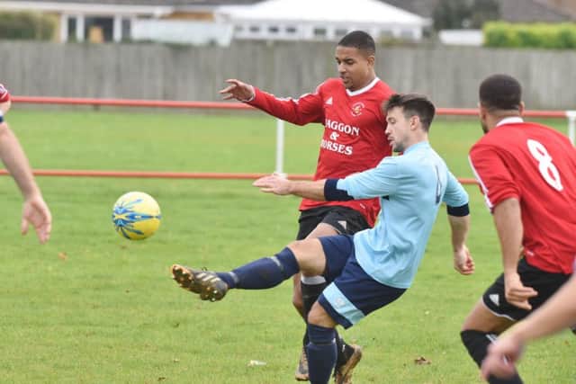 Action from Langtoft 2, Ketton 1 in the Peterborough Premier Division. Photo: David Lowndes.