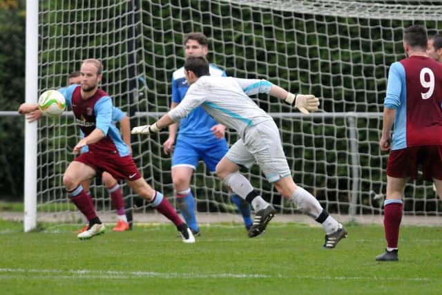 Action fron Deeping's 1-0 win over Desborough at the weekend. Photo: Tim Wilson.