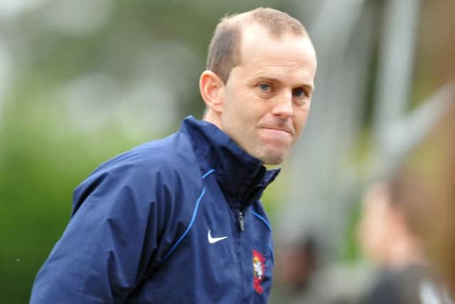 Deeping Rangers' manager Michael Goode during his side's 1-0 win over Desborough. Photo: Tim Wilson.