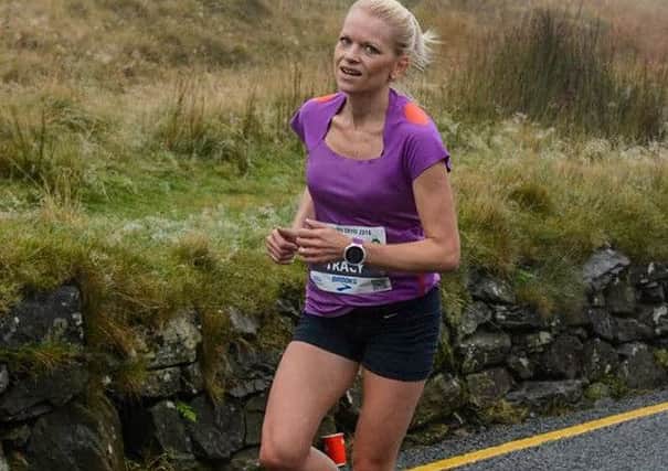 Tracy McCartney in action in the Snowdonia Marathon.