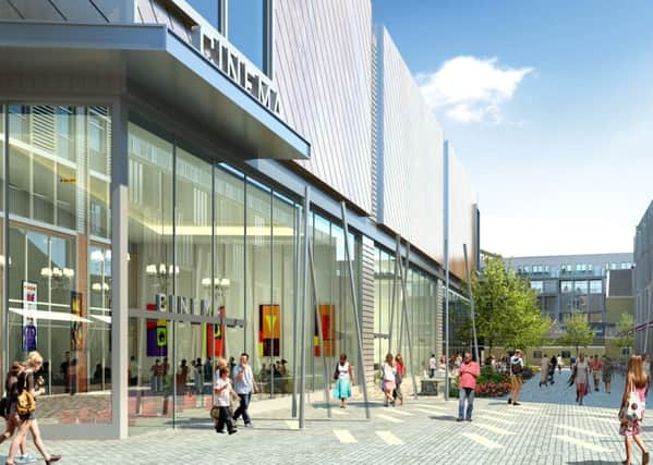 This image shows how Hawksworths North Westgate, with cinema, could appear, but Peterborough City Council prefers its own non-cinema initiative.