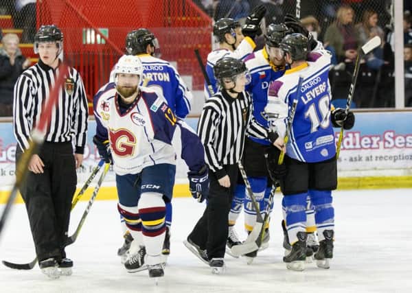 Peter Stepanek celebrates the second of two goals against the Flames. Picture: Tom Scott