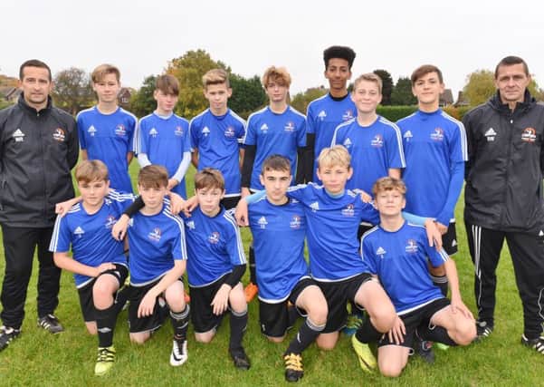 Yaxley Blue Under 14s are pictured before a 7-2 win against Netherton Phoenix. From the left they are, back, Martin Rowell, Ollie Wildman, Alfie Webb, Kyall Woods, Josh Hogg, Leon Roberts, Finlay Kilby, Kyle Rowell, Shayne Woods, front, Jack Roe, Jack Neil, Harper Bingham, Marcus Goymour, Jamie Law and Louis Whiffin.
