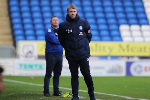Posh manager Grant McCann watches on from the sidelines in the FA Cup tie with Chesham. Photo: Joe Dent/theposh.com.