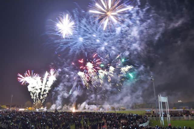 Firework Fiesta at the East of England Showground.  The firework display EMN-160611-115444009