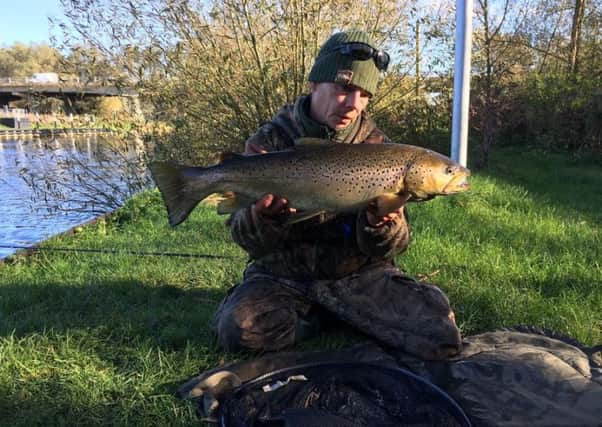 Paul Smith caught this trout from the River Nene at Orton Locks.