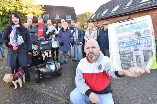 Tony Roberts with residents at St Michael's Gate and neighbours EMN-161113-172505009