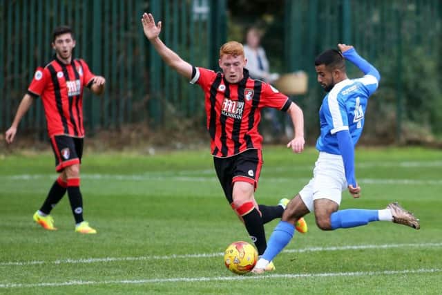 Adil Nabi shoots for Posh reserves against Bournemouth. Photo: Joe Dent/theposh.com