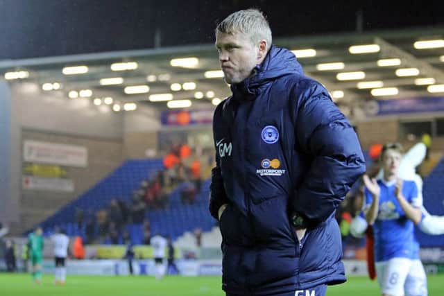 Posh boss Grant McCann after the win over Northampton in October. Photo: Joe Dent/theposh.com.