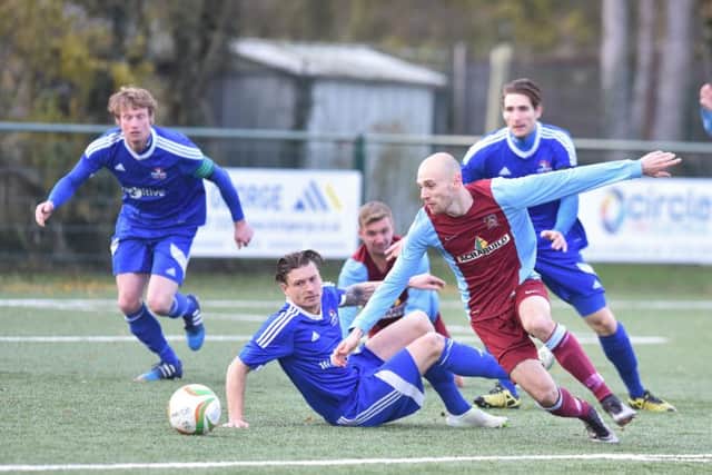 Action from Deeping Rangers' 4-1 win over Yaxley at In2itive Park. Photo: David Lowndes.