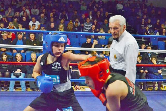 Alfie Baker (left) made his ring debut the day after his 10th birthday. Picture: David Lowndes