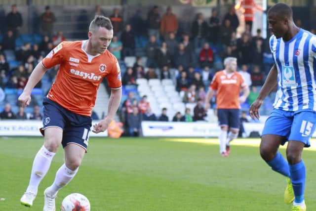 Ricky Miller (left) playing for Luton.